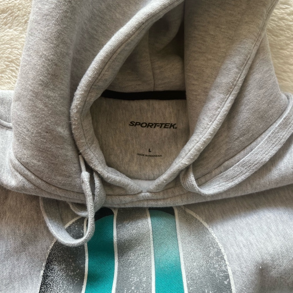 Sport-Tek Gray and Teal Hoodie for Men